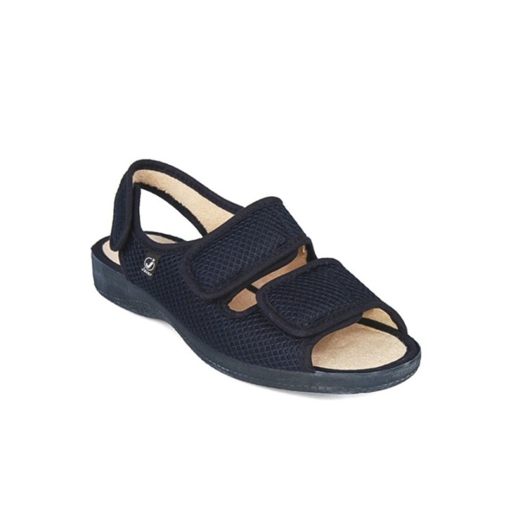 Zapatillas lona con cierre de velcro y vulcanizado color marino