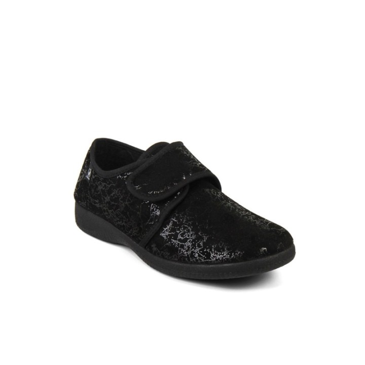 Zapatillas de casa velcro negra