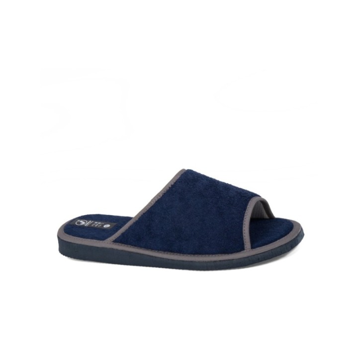 Zapatillas casa bordada marino
