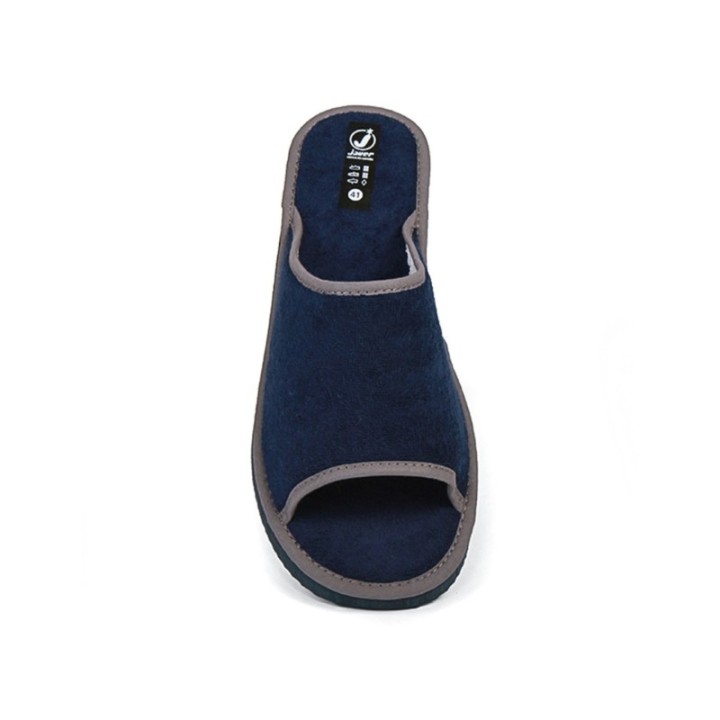 Zapatillas casa bordada marino