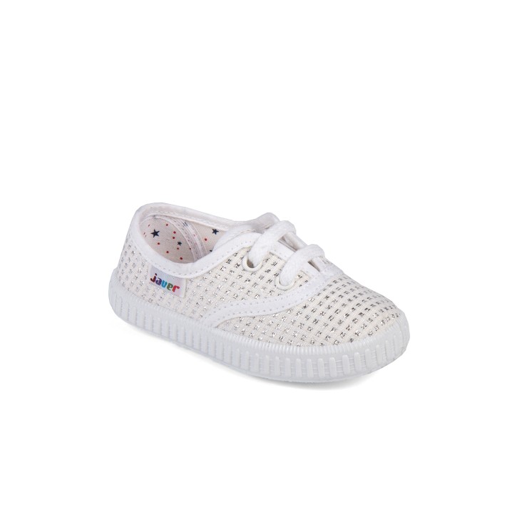 Zapatillas lona blanco con cordones