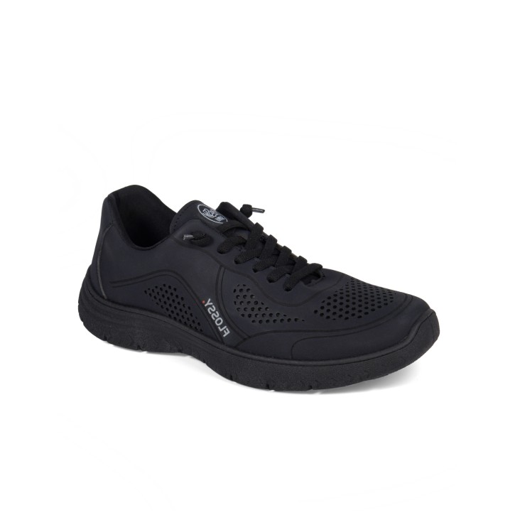 Zapatillas deportivas con perforaciones decorativas negras Flossy