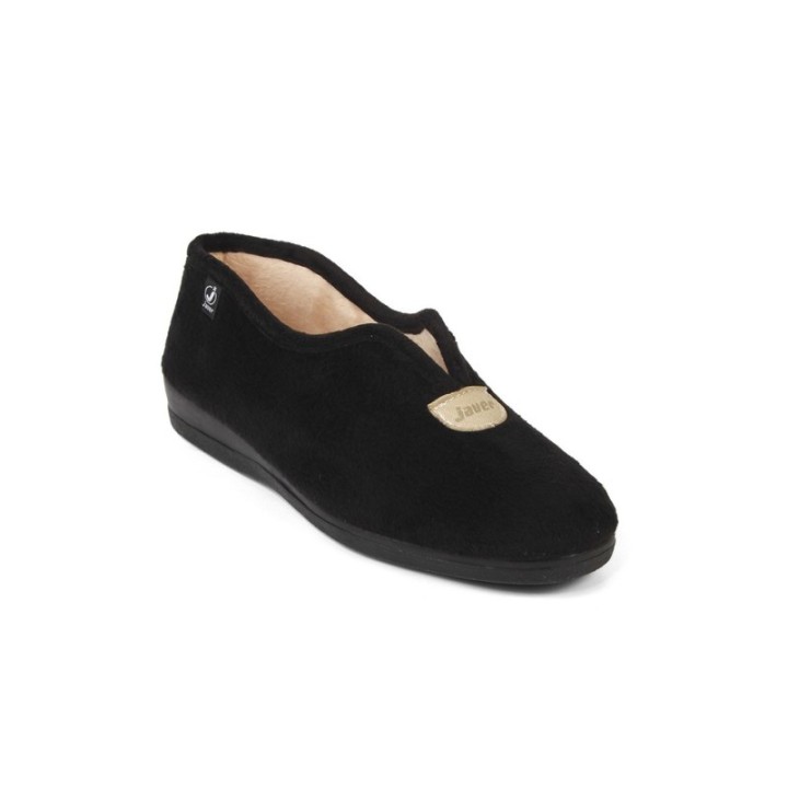 Zapatillas de casa negro aterciopelada