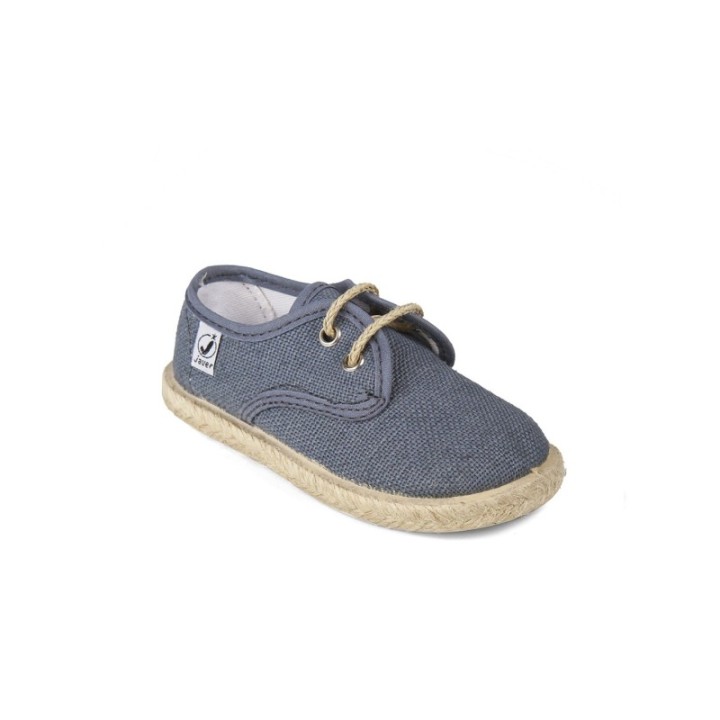 Zapatillas con cordones en color índigo con suela de yute