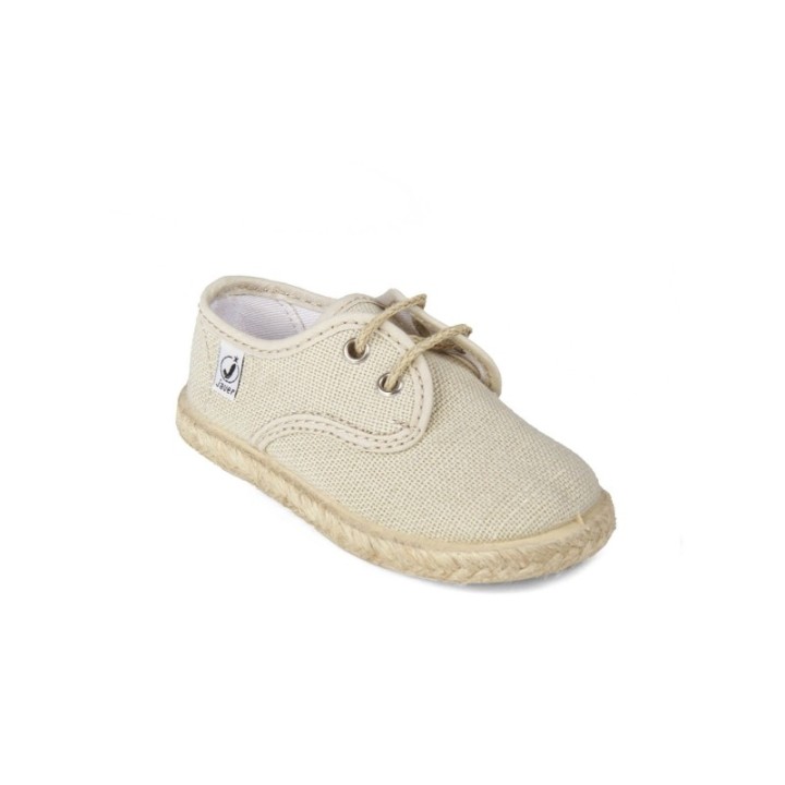 Zapatillas con cordones en color lino con suela de yute