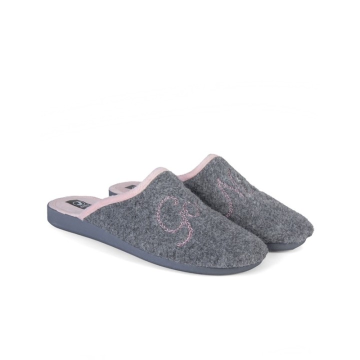 Zapatillas de casa abiertas gris Good night
