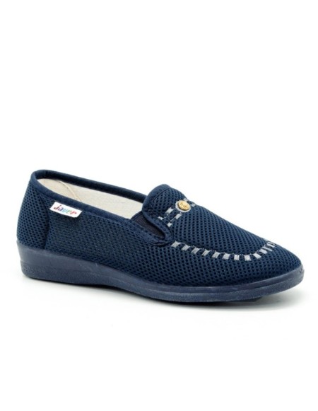 Zapatillas lona con elástico y acabado decorado