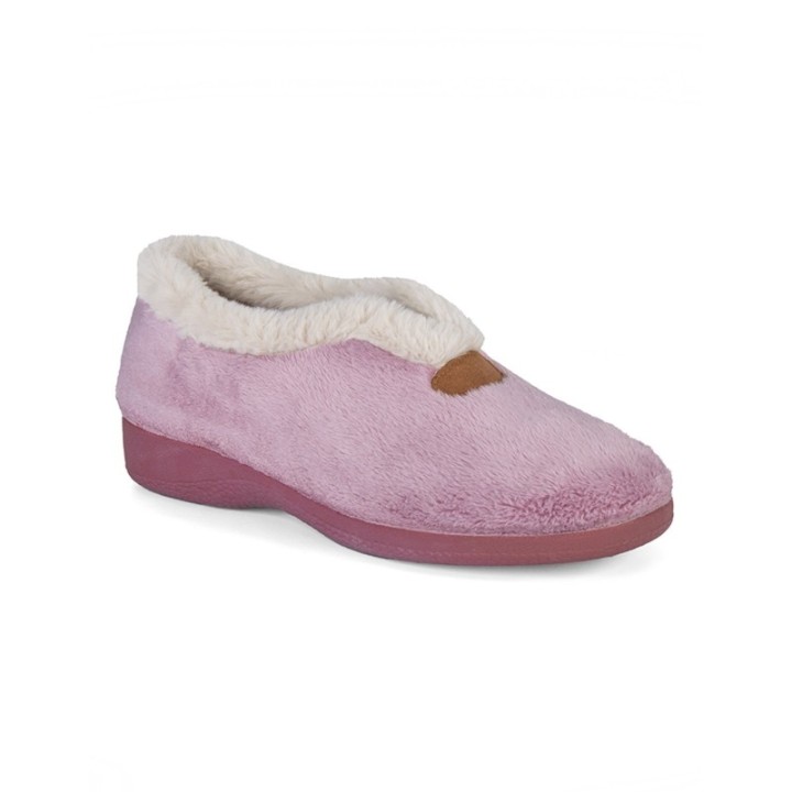 Zapatillas casa cerradas confort malva