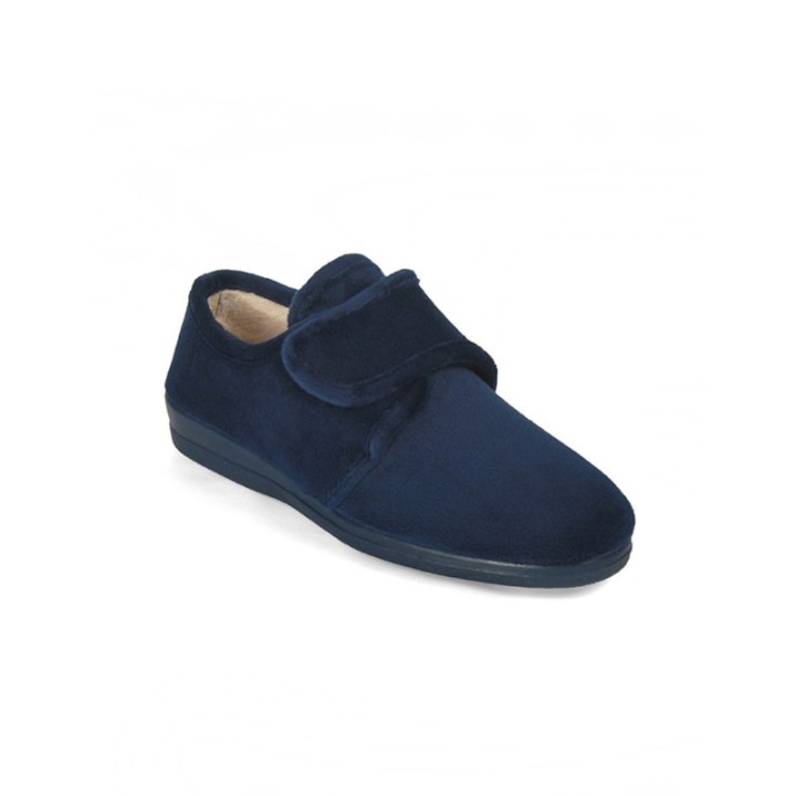 Zapatillas casa cerradas cierre velcro marino