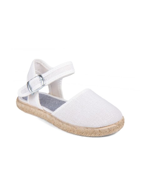 Sandalias  color blanco con cierre de hebilla