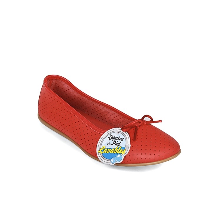 Francesitas piel en rojo con lacito