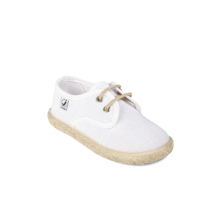Zapatillas con cordones en color blanco con suela de yute