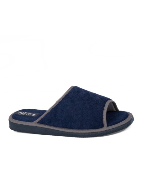 Zapatillas casa bordada marino