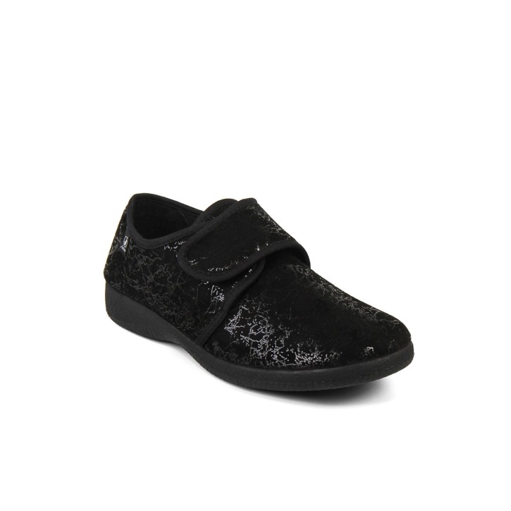 Zapatillas de casa velcro negra