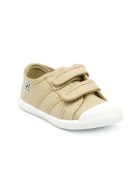 Zapatillas lona deportivas con doble velcro y puntera