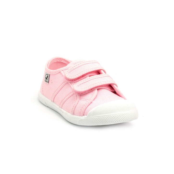 Zapatillas lona deportivas con doble velcro y puntera