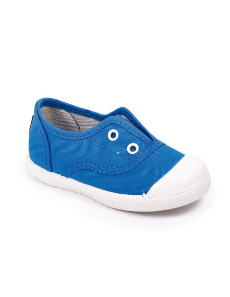 Zapatillas lona sin cordones con puntera