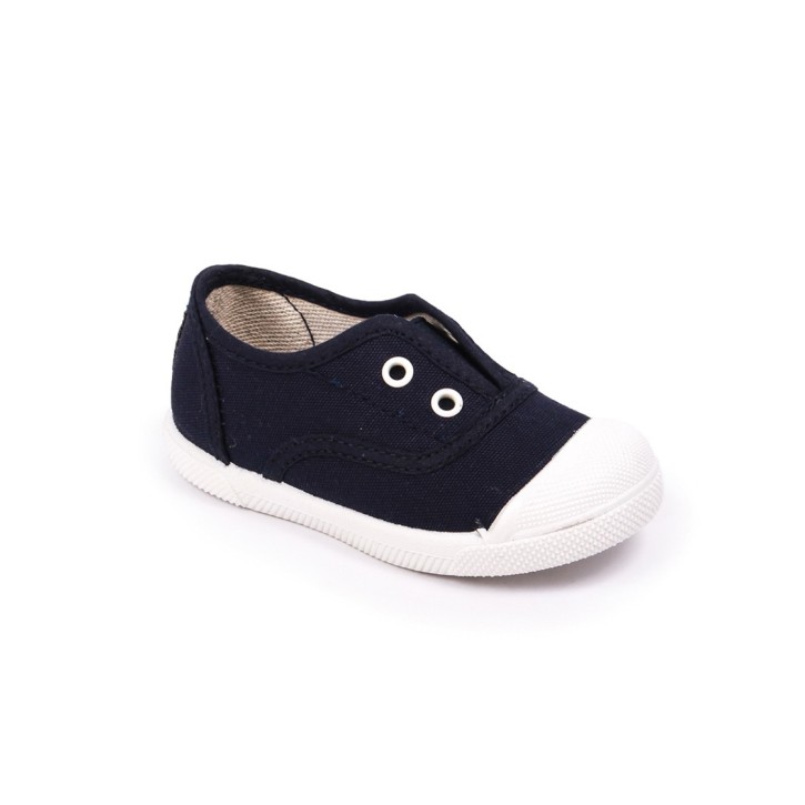 Zapatillas lona sin cordones con puntera