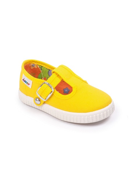 Sandalias lona con cierre de corchete