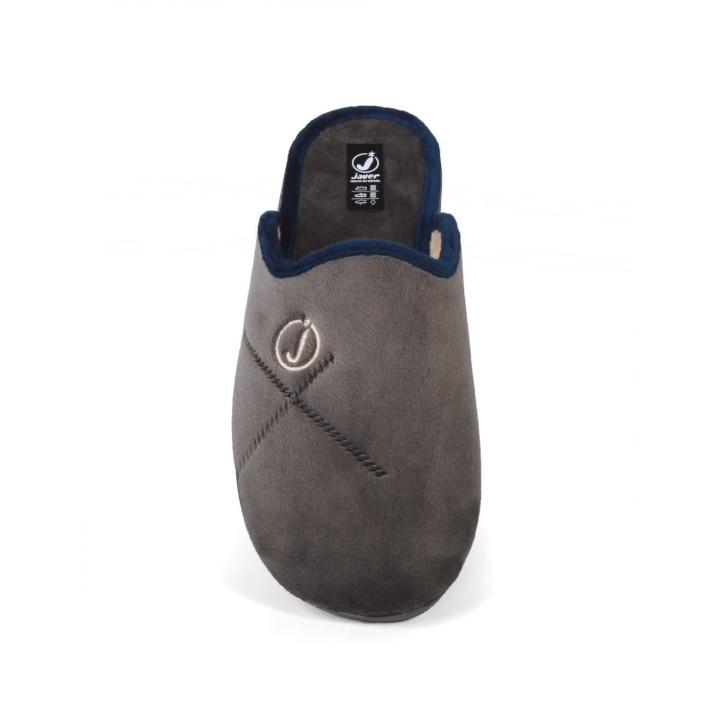 Zapatillas casa abiertas gris dibujo