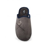 Zapatillas casa abiertas gris dibujo