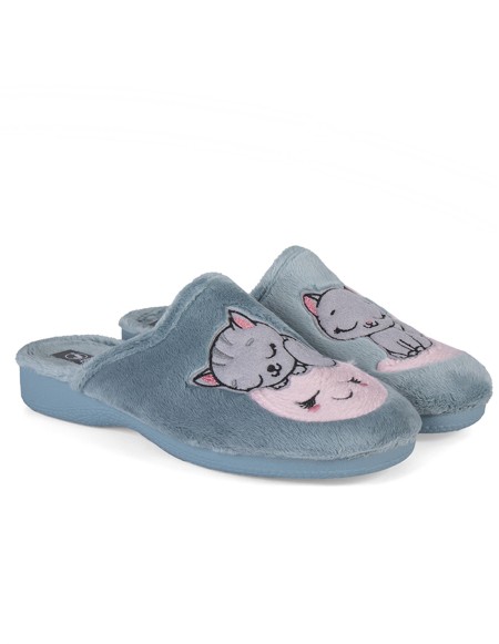 Zapatillas casa abiertas confort gatitos