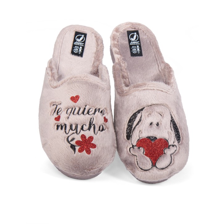 Zapatillas casa abiertas confort niebla "Te...