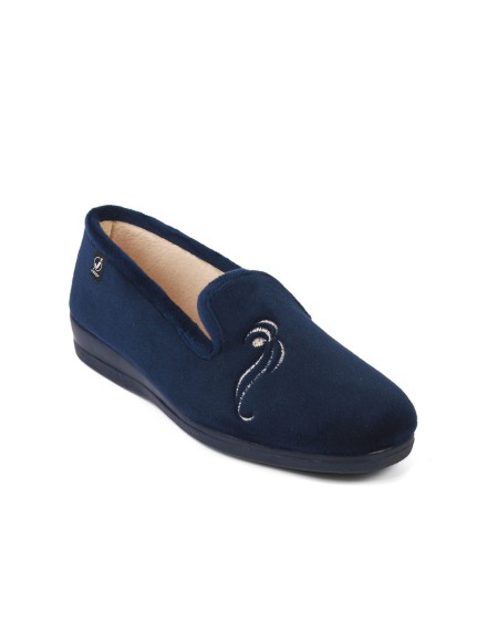 Zapatillas de casa marino aterciopelada