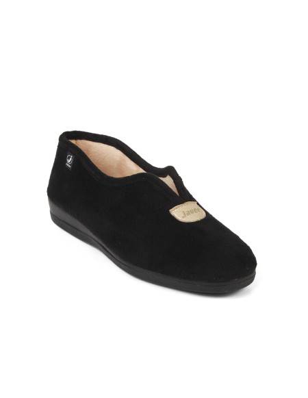 Zapatillas de casa negro aterciopelada