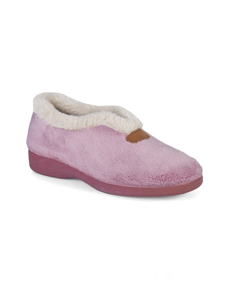 Zapatillas casa cerradas confort malva