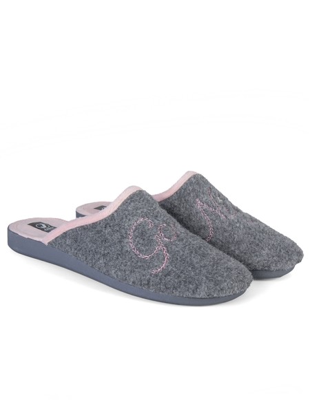 Zapatillas de casa abiertas gris Good night