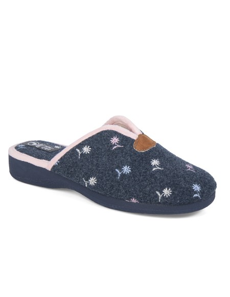 Zapatillas casa abiertas confort azul marino