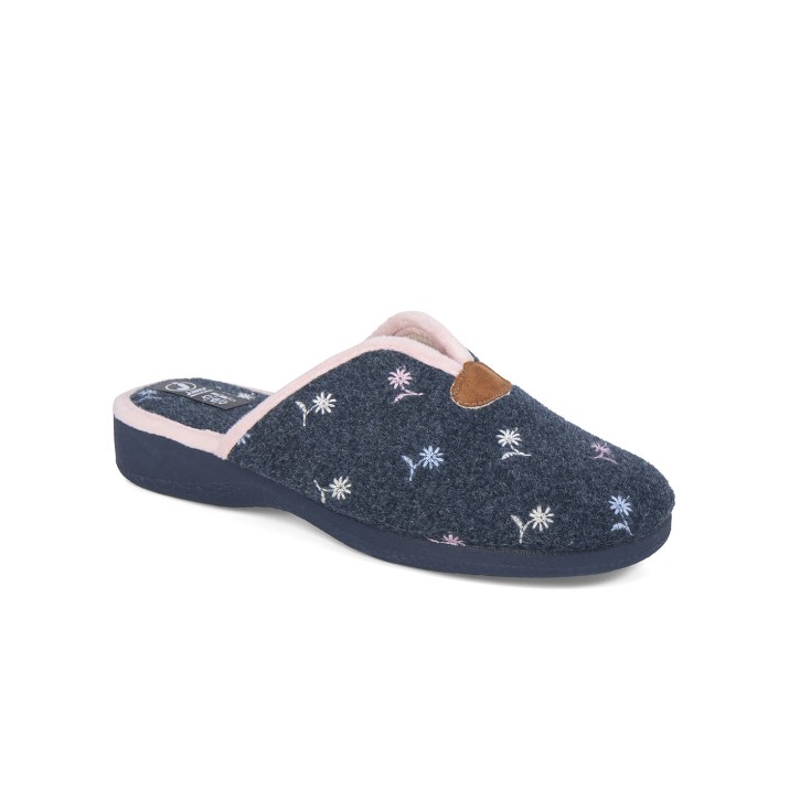 Zapatillas casa abiertas confort azul marino