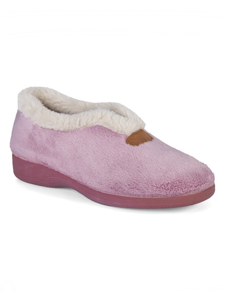 Zapatillas casa cerradas confort malva