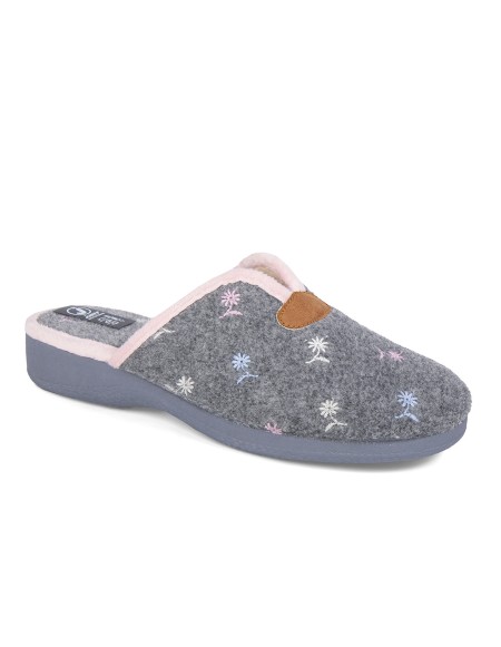 Zapatillas casa abiertas confort gris
