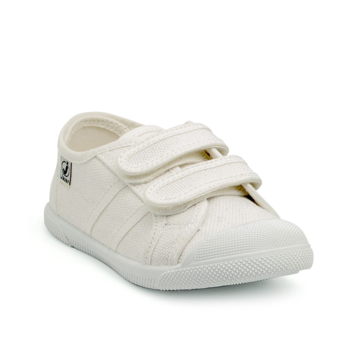 Zapatillas lona deportivas con doble velcro y puntera