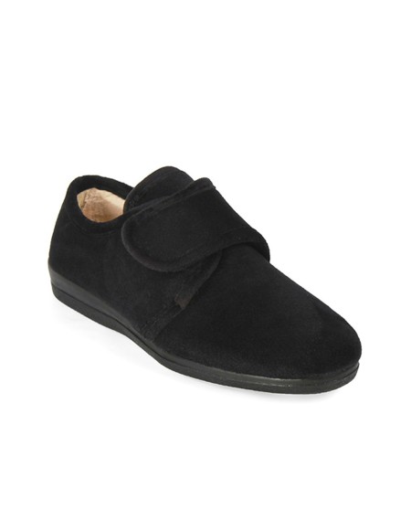 Zapatillas casa cerradas cierre velcro negro