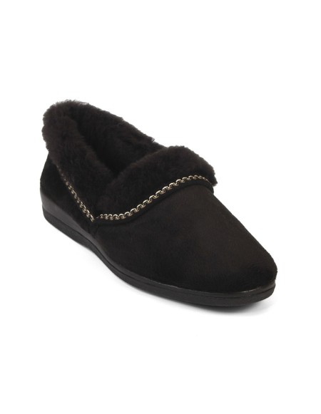 Zapatillas de casa negras con pelo