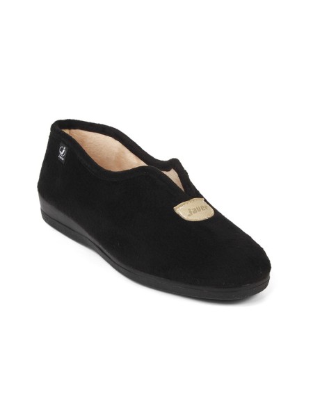 Zapatillas de casa negro aterciopelada