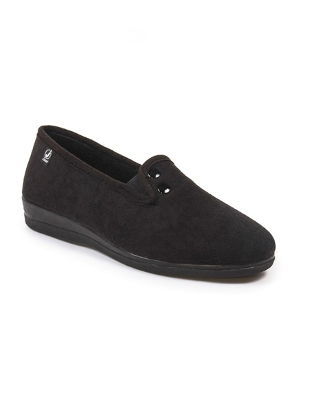 Zapatillas de casa negras con botones