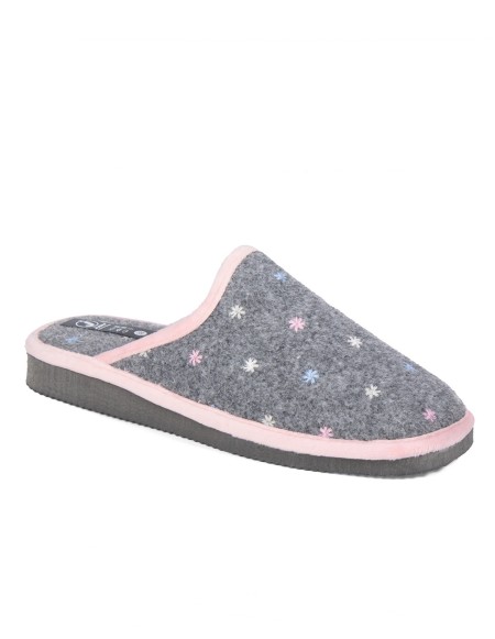 Zapatillas de casa abiertas en color gris