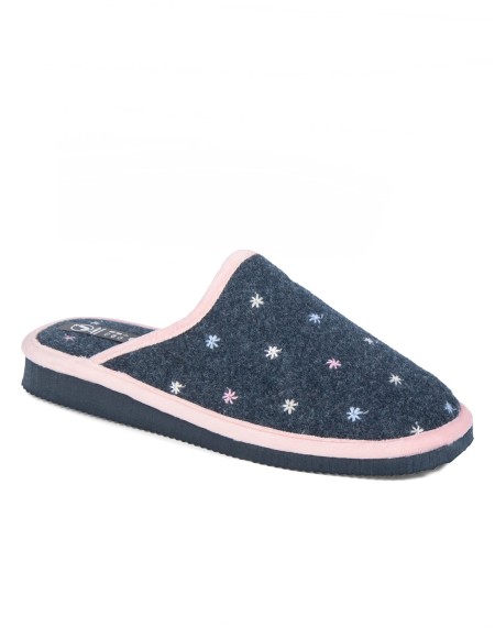 Zapatillas de casa abiertas en color marino