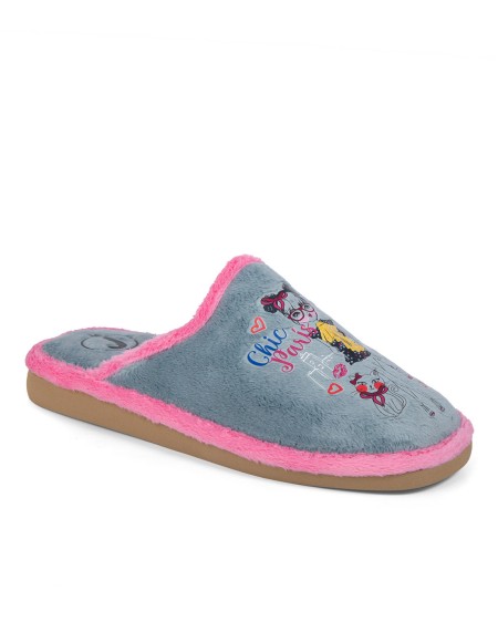 Zapatilla de casa suela EVA especial parquet color aguamar