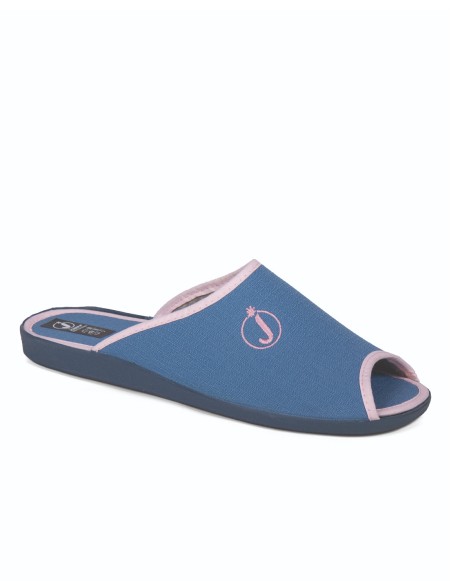 Zapatillas de casa verano mujer puntera abierta estampado...