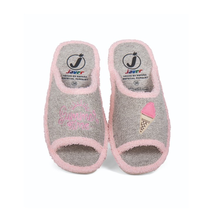 Zapatillas de casa verano mujer puntera abierta...