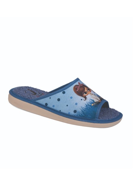 Zapatillas de casa verano mujer puntera abierta niña y gato