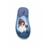 Zapatillas de casa verano mujer puntera cerrada niña y gato