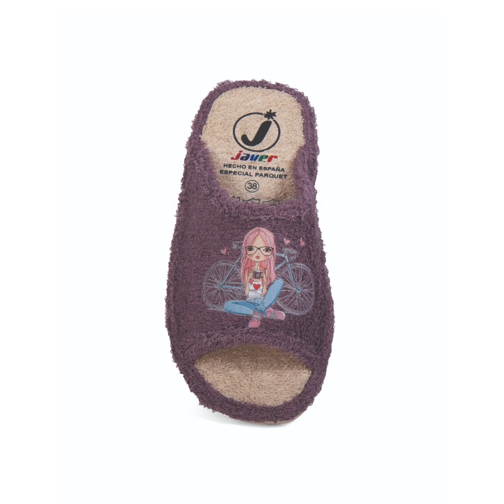 Zapatillas de casa verano mujer puntera abierta...