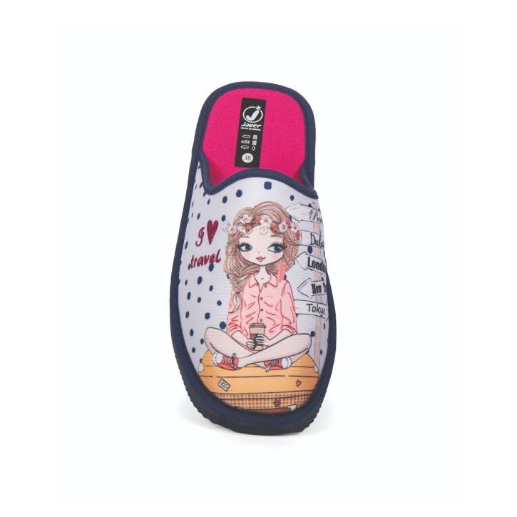 Zapatillas de casa verano mujer puntera cerrada...