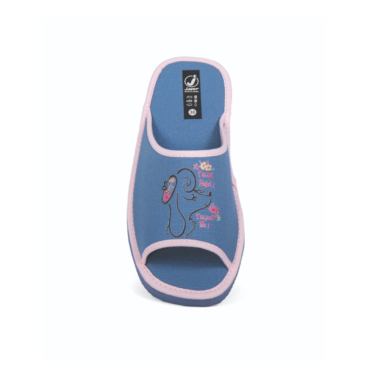 Zapatillas de casa verano mujer puntera abierta...